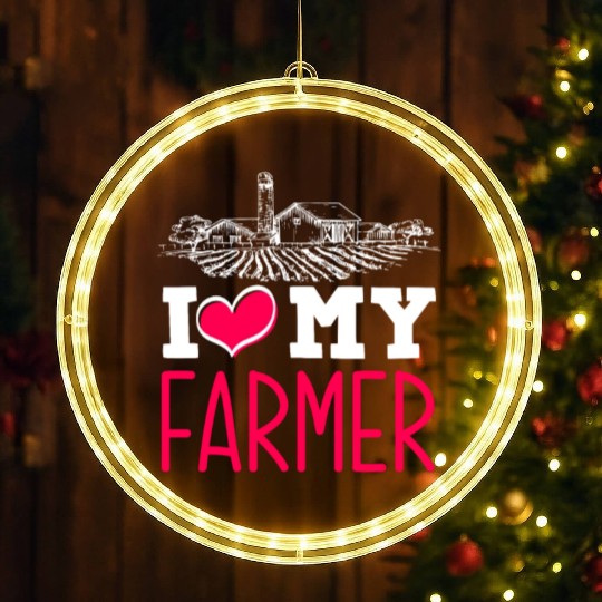 I Love My Farmer Husband Funny Farmer Wife Gift LED Christmas Window Lights