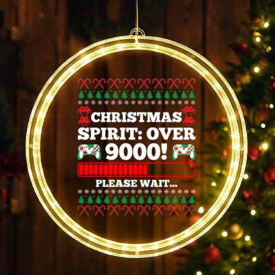Christmas Spirit: Over 9000! Please Wait Gambling LED Christmas Window Lights