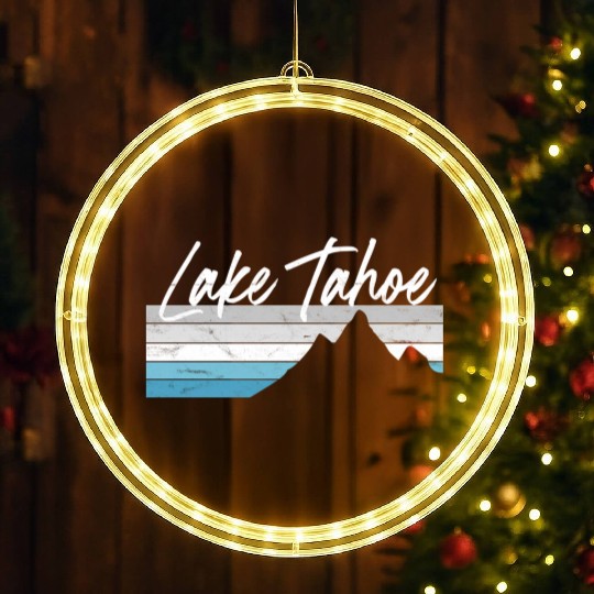 Lake Tahoe Nevada California Mountain Skiing Py LED Christmas Window Lights