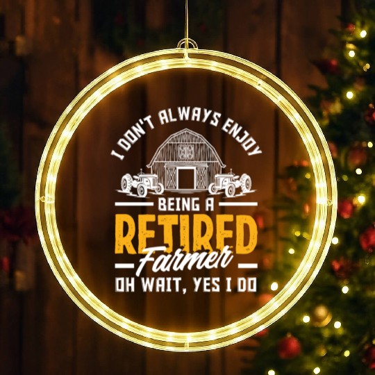 Retired Farmer Funny Farmer Gift LED Christmas Window Lights