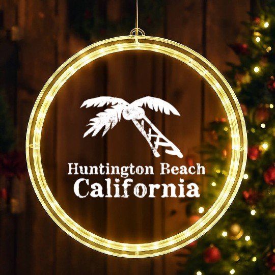 Huntington Beach California Palm Tree Souvenirs LED Christmas Window Lights