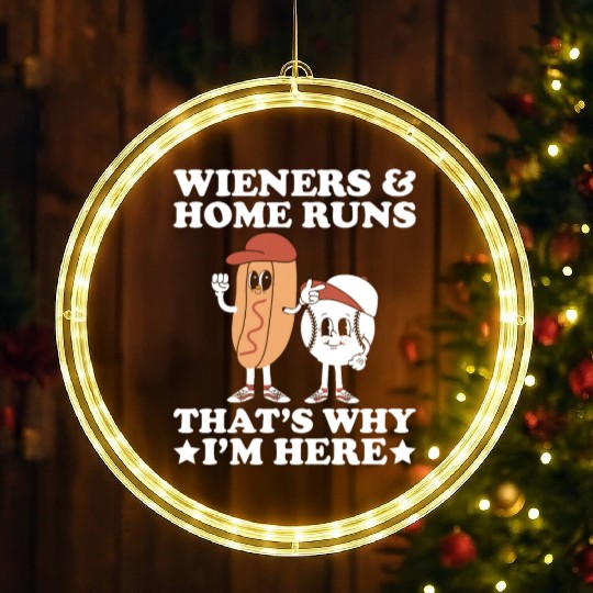 Wieners Home Runs Funny Baseball Player LED Christmas Window Lights