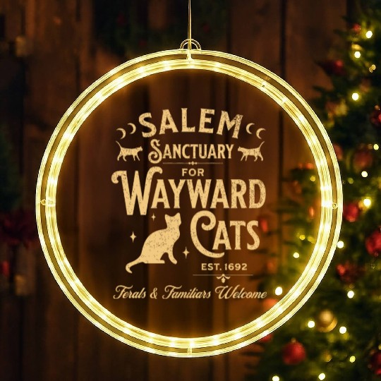 Salem Sanctuary for Wayward Cats Black LED Christmas Window Lights