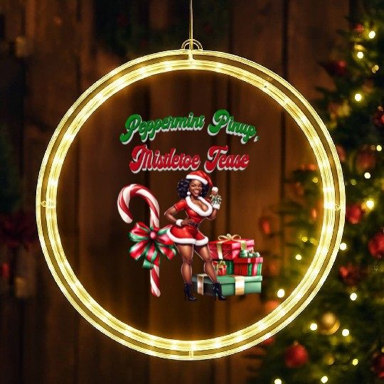 Peppermint Pinup, Mistletoe Tease LED Christmas Window Lights