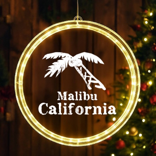 Malibu California Palm Tree Souvenirs Gifts LED Christmas Window Lights