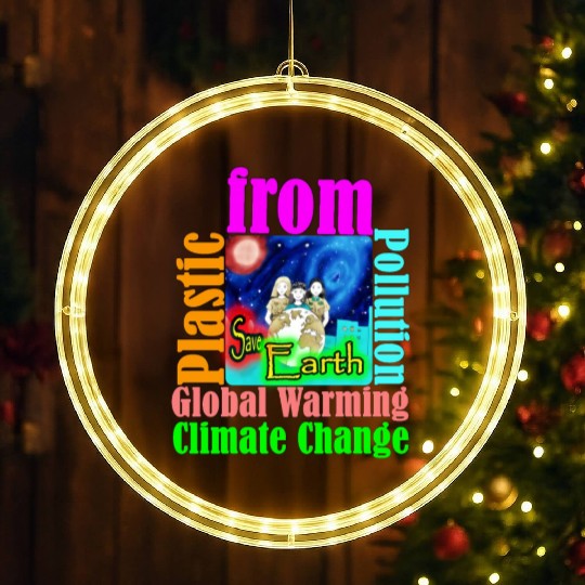 Save Earth LED Christmas Window Lights