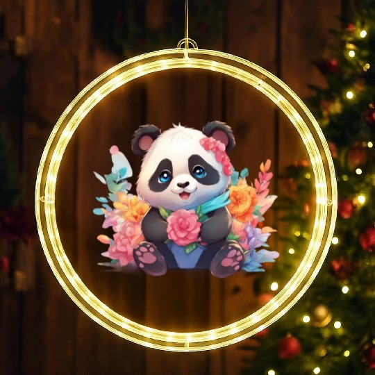 Bamboo Bliss Baby Panda LED Christmas Window Lights