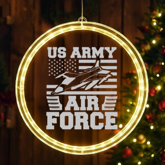 US Flag Airplane Patriotic American Pilot LED Christmas Window Lights