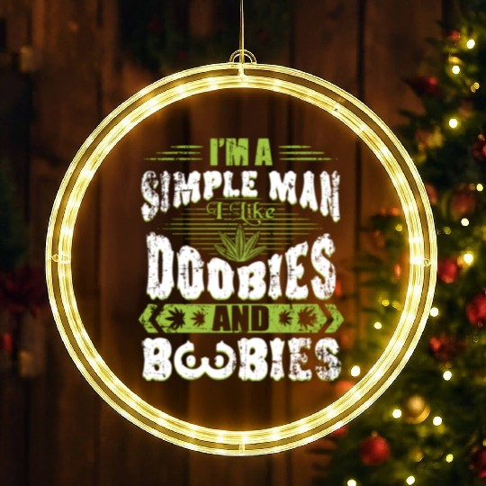 Marijuana Doobies And Boobies Smoking Pot Weed LED Christmas Window Lights