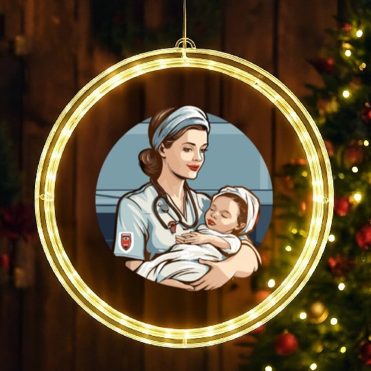 Registered Nurse Medical Medicine Neonatal Nurse LED Christmas Window Lights