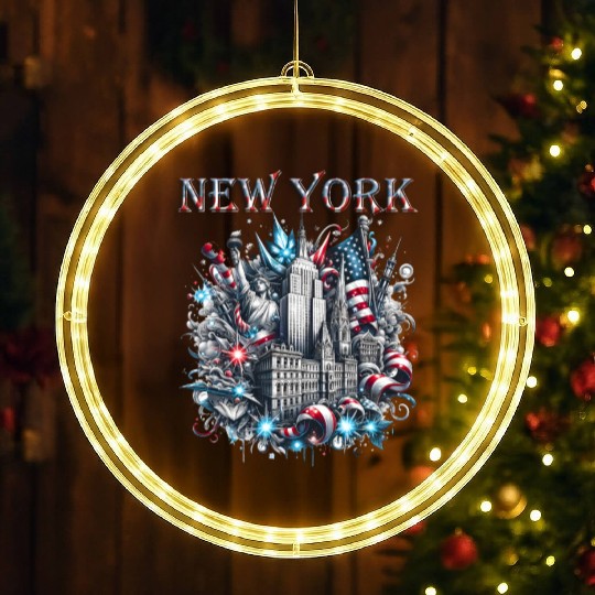 New York Christmas Spirit LED Christmas Window Lights