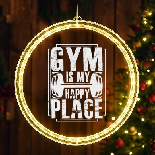 Gym is my happy place LED Christmas Window Lights