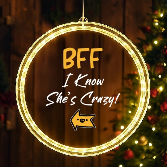Best Friends Forever for 3 - I Know She is Crazy LED Christmas Window Lights