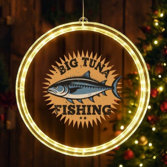 Big Tuna Fishing Vintage Design LED Christmas Window Lights