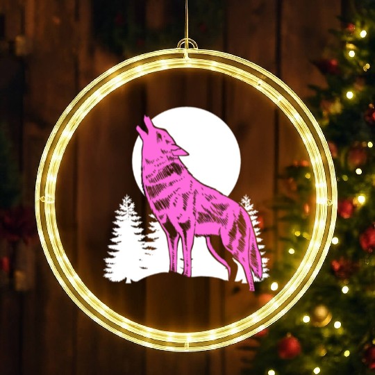 Mountain Wolf Furry Owner Gift LED Christmas Window Lights