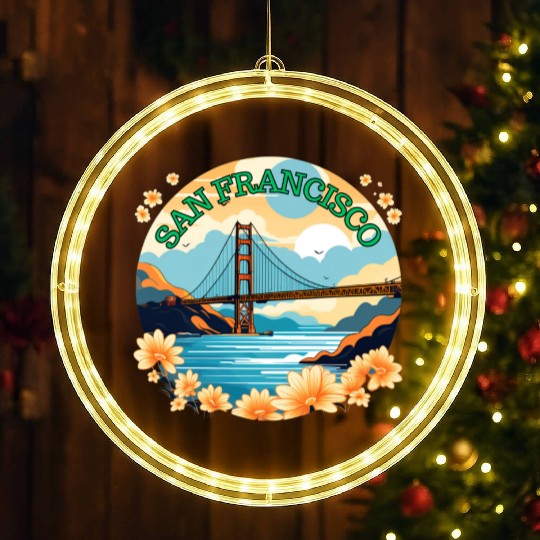Golden Gate Bridge - San Francisco LED Christmas Window Lights