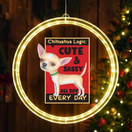 Chihuahua Logic LED Christmas Window Lights