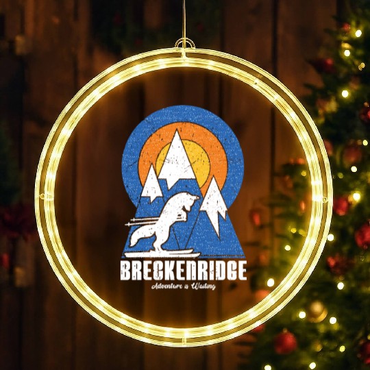 Retro Breckenridge Ski White Fox LED Christmas Window Lights