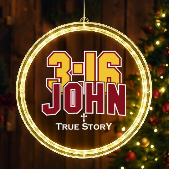 John 3:16 True Story Love Jesus Christian LED Christmas Window Lights