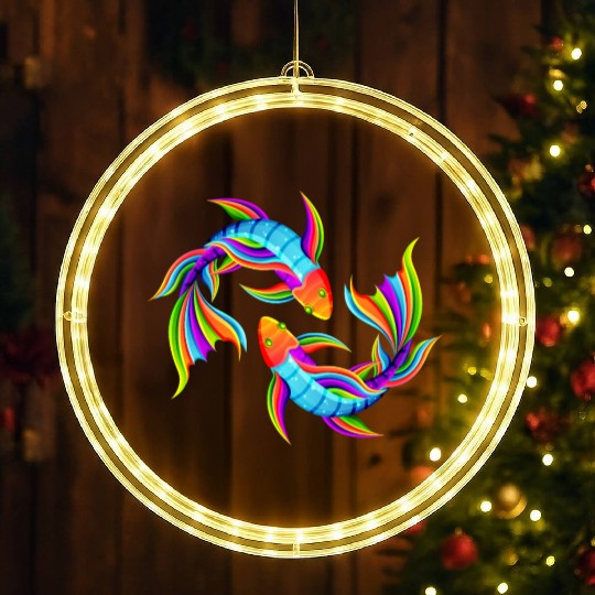 Fish galaxy LED Christmas Window Lights