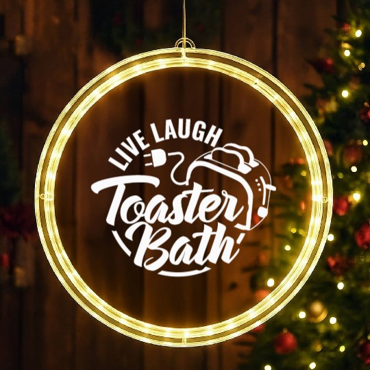 Live Laugh Toaster Bath 2 LED Christmas Window Lights