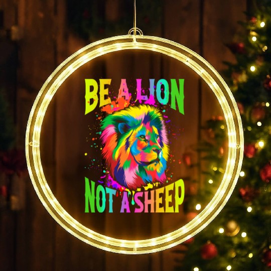 Be A Lion Not A Sheep LED Christmas Window Lights