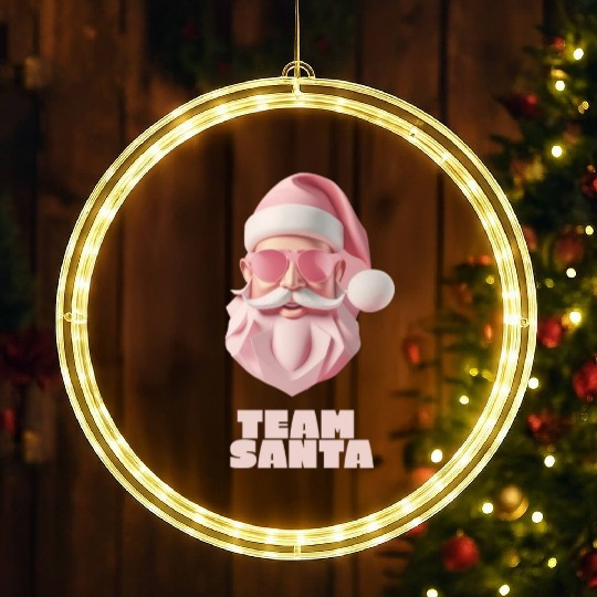 Team Santa LED Christmas Window Lights