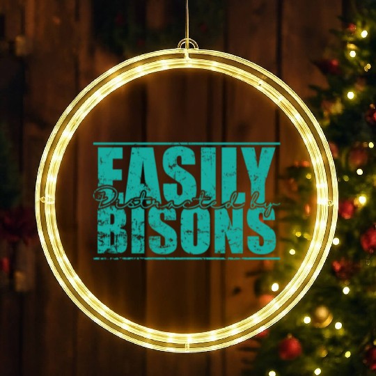 Easily Distracted by Bisons Animal LED Christmas Window Lights