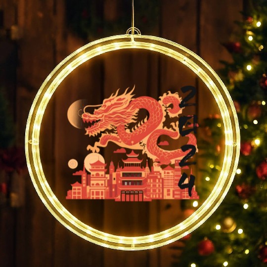 Year Of The Dragon LED Christmas Window Lights | chinese lanterns