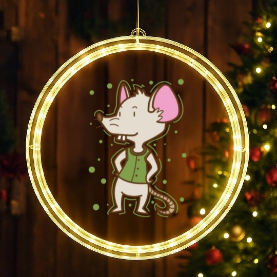 Mouse Nature Cheese Pet Mammal LED Christmas Window Lights