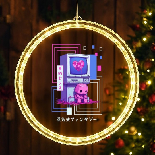 Kawaii Japanese Retro 90s Nostalgia Vaporwave Retr LED Christmas Window Lights