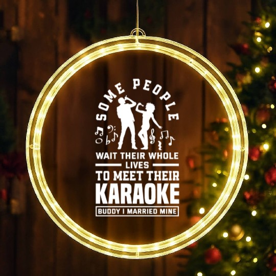 Funny Karaoke Singer Singing Musician Karaoke Gift LED Christmas Window Lights