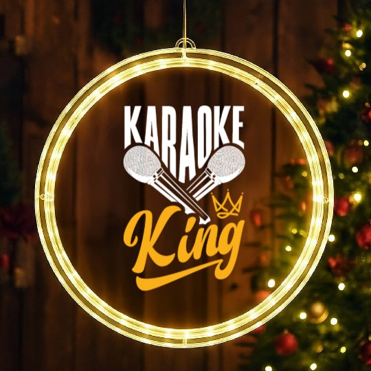Funny Karaoke Singer Singing Musician Karaoke Gift LED Christmas Window Lights