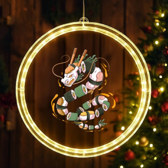Japanese Sushi Dragon Roll Kawaii Dragon Anime LED Christmas Window Lights