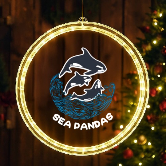 Sea Panda Orca Wild Panda Bamboo LED Christmas Window Lights