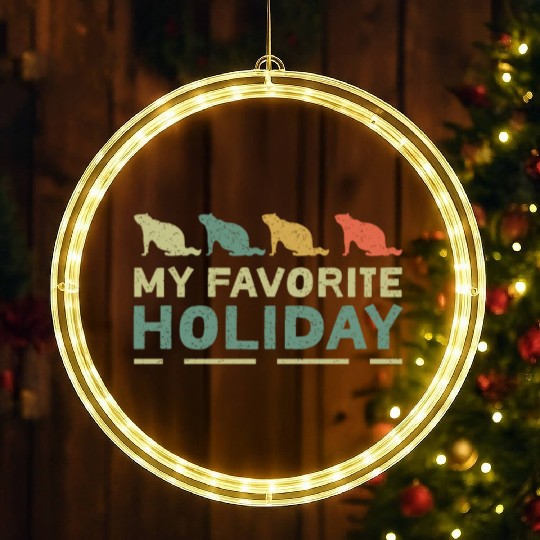 My Favorite Holiday Groundhog Day LED Christmas Window Lights