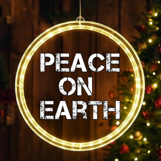 PEACE ON EARTH Christmas holiday hope love LED Christmas Window Lights