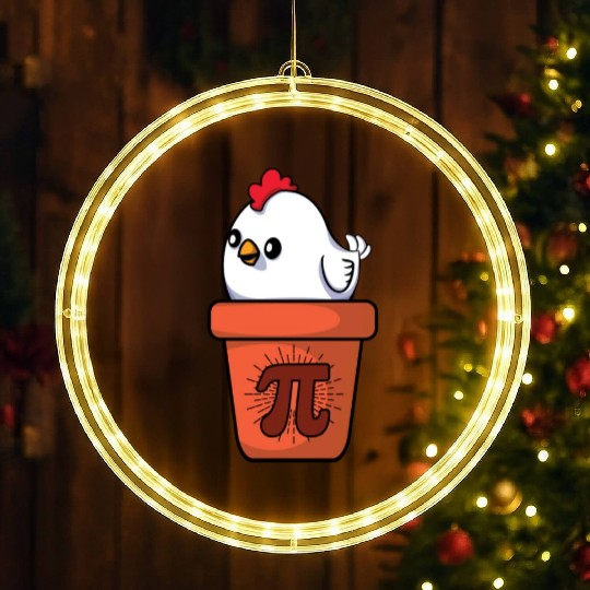 Chicken Pot Pie Pi Day Math Equations LED Christmas Window Lights
