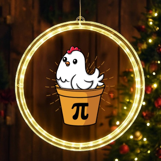 Chicken Pot Pie Funny Pi Day Math Equations LED Christmas Window Lights