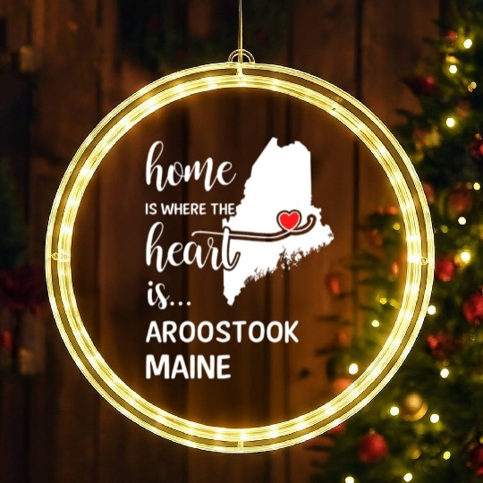 Aroostook County Maine Is Where My Heart Is Gift LED Christmas Window Lights