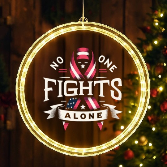 No One Fights Alone US Family Veteran Awareness LED Christmas Window Lights
