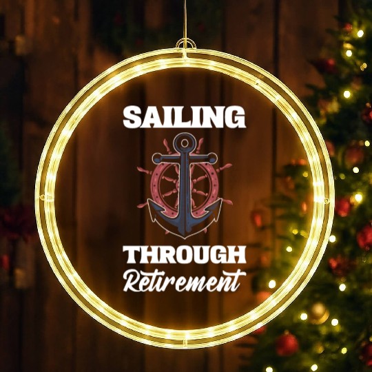 Sailing through Retirement Fisherman Gift LED Christmas Window Lights