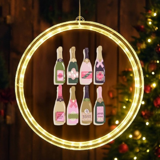 Champagne Bottles New Year Eves 2022 Py LED Christmas Window Lights