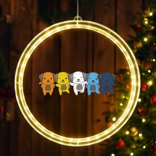 Aroace Flag Pride Lgbtq Cute Dalmatian LED Christmas Window Lights