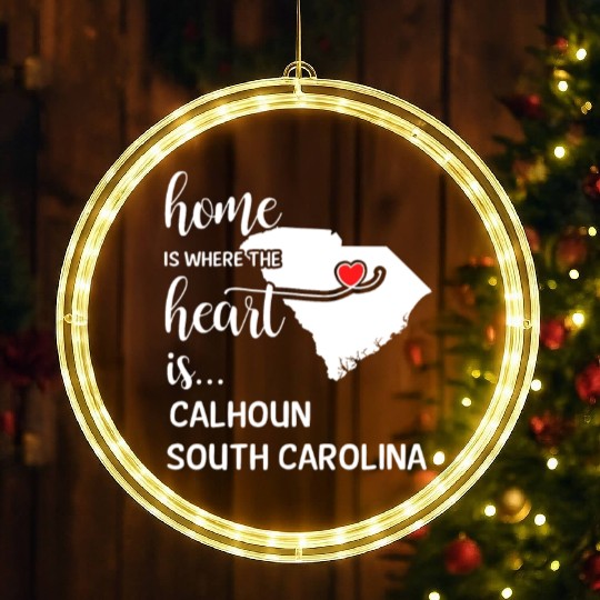 Calhoun County South Carolina Is Where My Heart Is LED Christmas Window Lights
