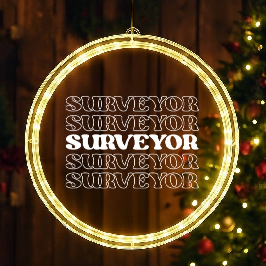 Surveyor Mapper Land Surveyor Geospatial Expert LED Christmas Window Lights