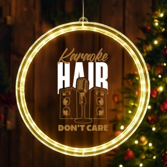 Funny Karaoke Singer Singing Musician Karaoke Gift LED Christmas Window Lights
