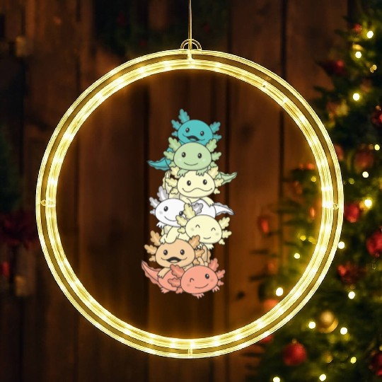 Genderfloren Flag Pride Lgbtq Axolotl Pile LED Christmas Window Lights