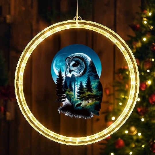 Nature in Owl Pattern LED Christmas Window Lights