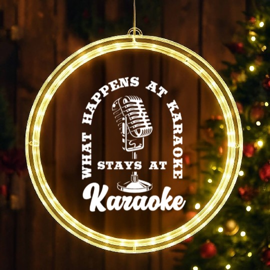Funny Karaoke Singer Singing Musician Karaoke Gift LED Christmas Window Lights